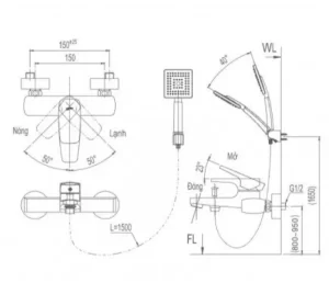 Vòi Sen Tắm INAX BFV-5003S Nóng Lạnh - 7 Vòi Sen Tắm INAX BFV-5003S Nóng Lạnh - 6