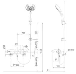 Vòi Sen Tắm INAX BFV-5103T-5C Nhiệt Độ - 7 Vòi Sen Tắm INAX BFV-5103T-5C Nhiệt Độ - 6