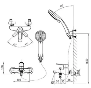 Vòi Sen Tắm INAX BFV-313S Nóng Lạnh Tay Sen Massage - 7 Vòi Sen Tắm INAX BFV-313S Nóng Lạnh Tay Sen Massage - 6