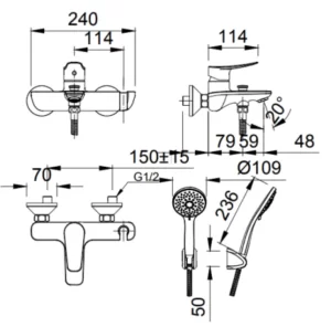 Vòi Sen Tắm INAX BFV-503S Nóng Lạnh - 7 Vòi Sen Tắm INAX BFV-503S Nóng Lạnh - 6