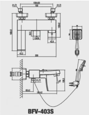 Vòi Sen Tắm INAX BFV-403S Nóng Lạnh - 7 Vòi Sen Tắm INAX BFV-403S Nóng Lạnh - 6