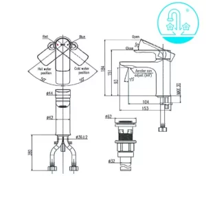 Vòi Lavabo INAX LFV-612S Nóng Lạnh - 7 Vòi Lavabo INAX LFV-612S Nóng Lạnh - 6