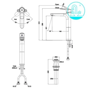 Vòi Lavabo INAX LFV-1402SH Nóng Lạnh Thân Cao - 6 Vòi Lavabo INAX LFV-1402SH Nóng Lạnh Thân Cao - 5