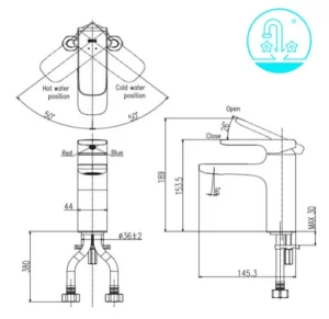 Vòi Lavabo INAX LFV-632S Nóng Lạnh - 7 Vòi Lavabo INAX LFV-632S Nóng Lạnh - 6