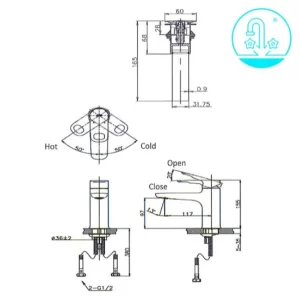 Vòi Lavabo INAX LFV-652S Nóng Lạnh - 7 Vòi Lavabo INAX LFV-652S Nóng Lạnh - 6