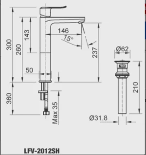 Vòi Lavabo INAX LFV-2012SH Nóng Lạnh Thân Cao - 7 Vòi Lavabo INAX LFV-2012SH Nóng Lạnh Thân Cao - 6