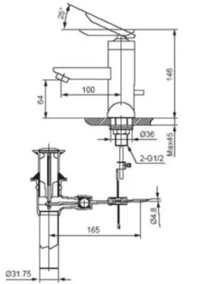 Vòi Lavabo INAX LFV-4000S Nóng Lạnh - 7 Vòi Lavabo INAX LFV-4000S Nóng Lạnh - 6
