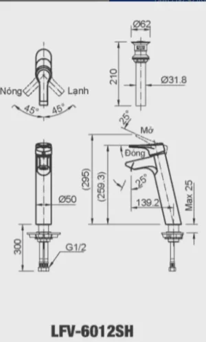 Vòi Lavabo INAX LFV-6012SH Nóng Lạnh - 7 Vòi Lavabo INAX LFV-6012SH Nóng Lạnh - 6