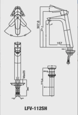 Vòi Lavabo INAX LFV-112SH Nóng Lạnh Thân Cao - 7 Vòi Lavabo INAX LFV-112SH Nóng Lạnh Thân Cao - 6