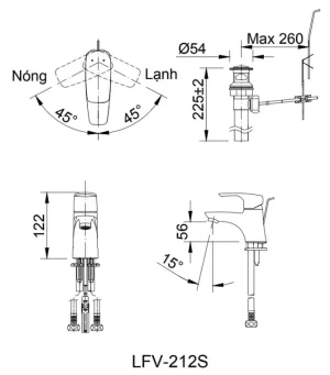 Vòi Lavabo INAX LFV-212S Nóng Lạnh - 7 Vòi Lavabo INAX LFV-212S Nóng Lạnh - 6