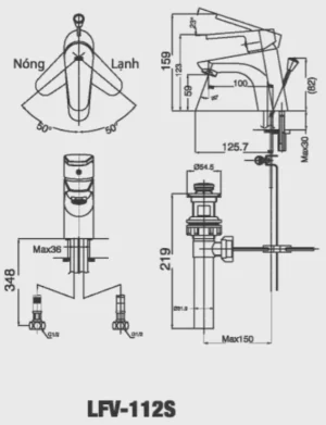 Vòi Lavabo INAX LFV-112S Nóng Lạnh - 7 Vòi Lavabo INAX LFV-112S Nóng Lạnh - 6