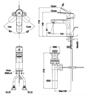 Vòi Lavabo INAX LFV-1402S Nóng Lạnh - 7 Vòi Lavabo INAX LFV-1402S Nóng Lạnh - 6
