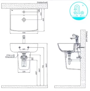 Chậu Rửa Lavabo INAX L-312V Treo Tường - 9