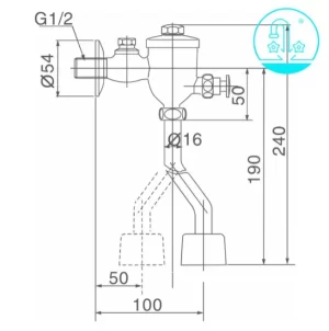 Van Xả Nhấn Tiểu Nam INAX UF-8V (UF-6V) Ống Cong - 7 Van Xả Nhấn Tiểu Nam INAX UF-8V (UF-6V) Ống Cong - 6
