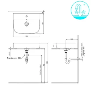 Chậu Rửa Lavabo INAX AL-632V Đặt Bàn Aqua Ceramic - 6