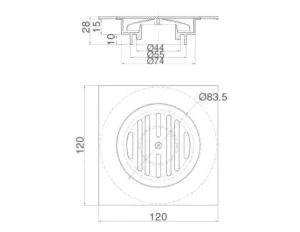 Phễu Thoát Sàn INAX PBFV-120 12×12 cm - 6