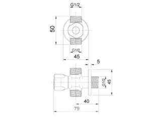 Van Vặn Khóa INAX A-703-7 2 Chiều - 6