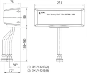 Van Xả Tiểu Cảm Ứng INAX OKUV-120S(A) Dùng Pin - 7 Van Xả Tiểu Cảm Ứng INAX OKUV-120S(A) Dùng Pin - 6