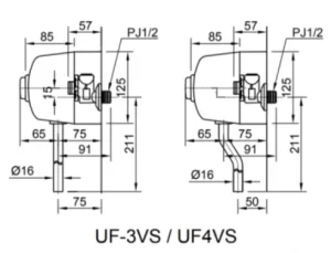 Van Xả Nhấn Tiểu Nam INAX UF-3VS Ống Thẳng - 7 Van Xả Nhấn Tiểu Nam INAX UF-3VS Ống Thẳng - 6