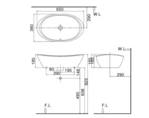 Chậu Rửa Lavabo INAX L-465V Đặt Bàn - 7 Chậu Rửa Lavabo INAX L-465V Đặt Bàn - 6