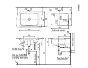 Chậu Rửa Lavabo INAX L-2298V Âm Bàn - 6