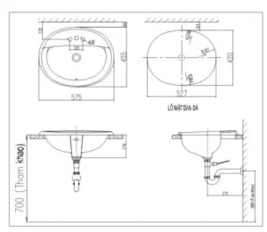 Chậu Rửa Lavabo INAX L-2395V Dương Vành - 7 Chậu Rửa Lavabo INAX L-2395V Dương Vành - 6