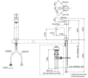 Vòi Lavabo TOTO TLS02303V Gật Gù Nóng Lạnh LN - 6