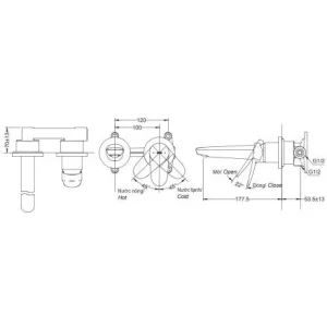 Vòi Lavabo TOTO TLS04308B Gật Gù Nóng Lạnh Gắn Tường LF (2 Lỗ) - 6