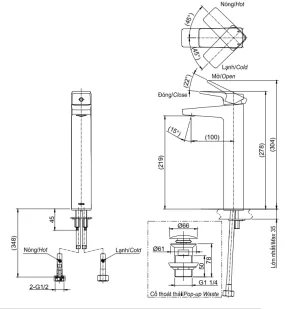 Vòi Lavabo TOTO TVLM109RU Gật Gù Nóng Lạnh RUFICE - 6
