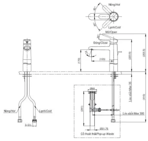 Vòi Lavabo TOTO TVLM111NS Gật Gù Nóng Lạnh NEW STANDARD - 6