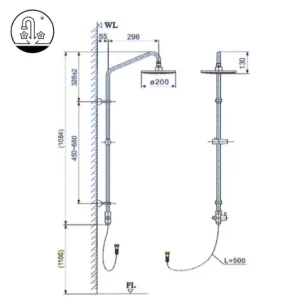 Vòi Sen Cây INAX BFV-1115S-3C Nóng Lạnh - 10 Vòi Sen Cây INAX BFV-1115S-3C Nóng Lạnh - 9