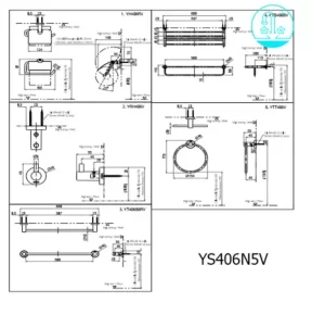 Bộ Phụ Kiện TOTO YS406N5V 5 Món - 7 Bộ Phụ Kiện TOTO YS406N5V 5 Món - 6