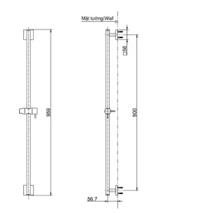 Thanh Trượt Sen Tắm TOTO TBW02011B - 6