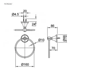 Vòng Treo Khăn TOTO TX702AC - 7 Vòng Treo Khăn TOTO TX702AC - 6