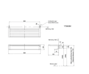 Thanh Vắt Khăn TOTO YTS903BV 2 Tầng - 7 Thanh Vắt Khăn TOTO YTS903BV 2 Tầng - 6