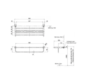 Thanh Vắt Khăn TOTO YTS406BV 2 Tầng - 6