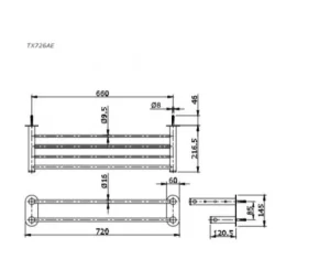 Thanh Vắt Khăn TOTO TX726AE 2 Tầng - 7 Thanh Vắt Khăn TOTO TX726AE 2 Tầng - 6