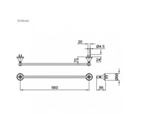 Thanh Vắt Khăn TOTO TX701AC - 6