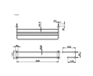Thanh Vắt Khăn TOTO TX4W 2 Tầng - 7 Thanh Vắt Khăn TOTO TX4W 2 Tầng - 6