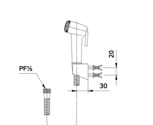 Vòi xịt vệ sinh TOTO TVCF201 - 7 Vòi xịt vệ sinh TOTO TVCF201 - 6