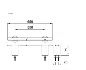 Thanh Vắt Khăn TOTO TS702 - 7 Thanh Vắt Khăn TOTO TS702 - 6