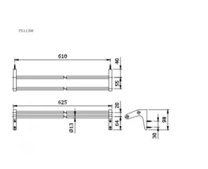 Thanh Vắt Khăn TOTO TS113W Đôi - 7 Thanh Vắt Khăn TOTO TS113W Đôi - 6