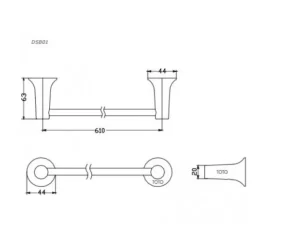 Thanh Vắt Khăn TOTO DSB01 - 7 Thanh Vắt Khăn TOTO DSB01 - 6