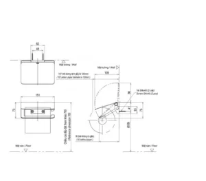 Móc Treo Giấy Vệ Sinh TOTO YH902V - 7 Móc Treo Giấy Vệ Sinh TOTO YH902V - 6