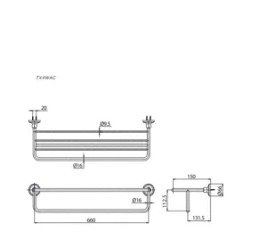 Thanh Vắt Khăn TOTO TX4WAC 2 Tầng - 7 Thanh Vắt Khăn TOTO TX4WAC 2 Tầng - 6