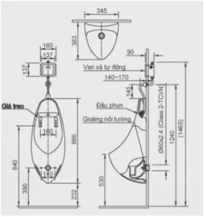 Bồn Tiểu Nam INAX AU-417V Treo Tường Men Chống Bám Bẩn - 7 Bồn Tiểu Nam INAX AU-417V Treo Tường Men Chống Bám Bẩn - 6