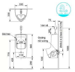 Bồn Tiểu Nam INAX U-431VR Treo Tường - 7 Bồn Tiểu Nam INAX U-431VR Treo Tường - 6