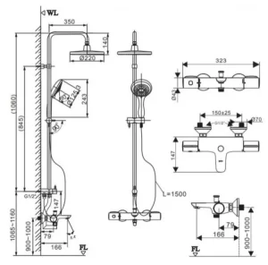 Vòi Sen Cây INAX BFV-3415T-7C Nhiệt Độ - 7 Vòi Sen Cây INAX BFV-3415T-7C Nhiệt Độ - 6