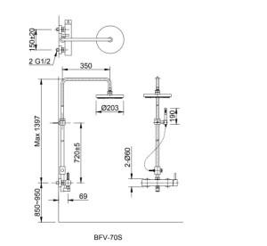 Vòi Sen Cây INAX BFV-70S Nóng Lạnh - 7 Vòi Sen Cây INAX BFV-70S Nóng Lạnh - 6