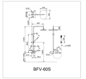Vòi Sen Cây INAX BFV-60S Nóng Lạnh - 7 Vòi Sen Cây INAX BFV-60S Nóng Lạnh - 6